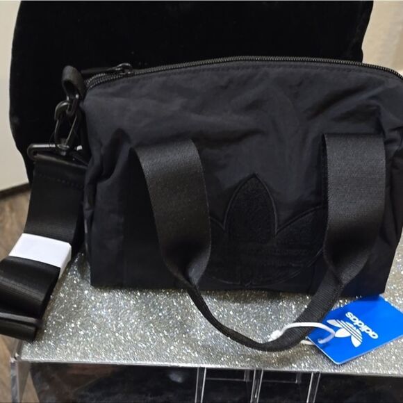 Adidas Trefoil Chenille Crossbody Bag- Black - Picture 7 of 10